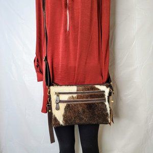 Brand New Genuine cowhide  leather crossbody purse